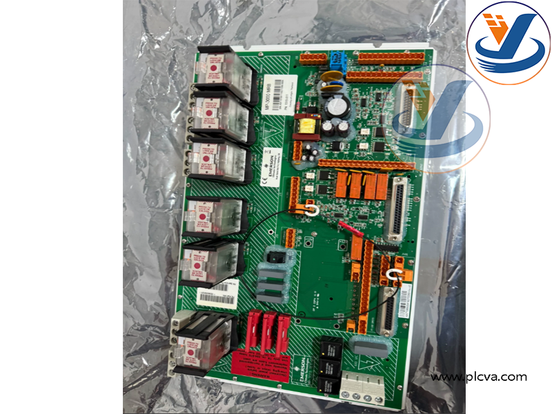 Emerson MP-3000 MRB main relay board, with the matching base plate part number 1515-01